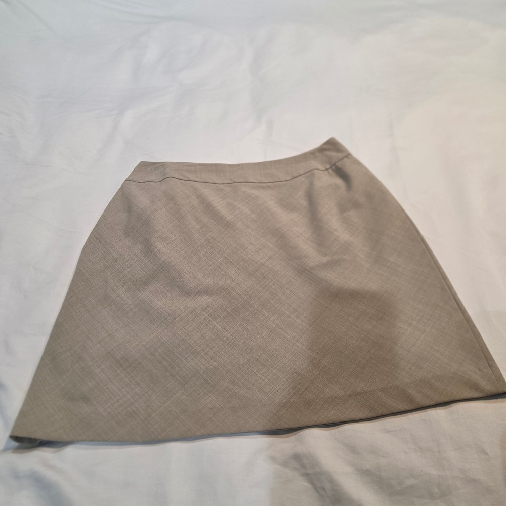 Eddie Bauer Skirt Women 12 Tan Good Stretch Crosshatch A-Line Business Casual